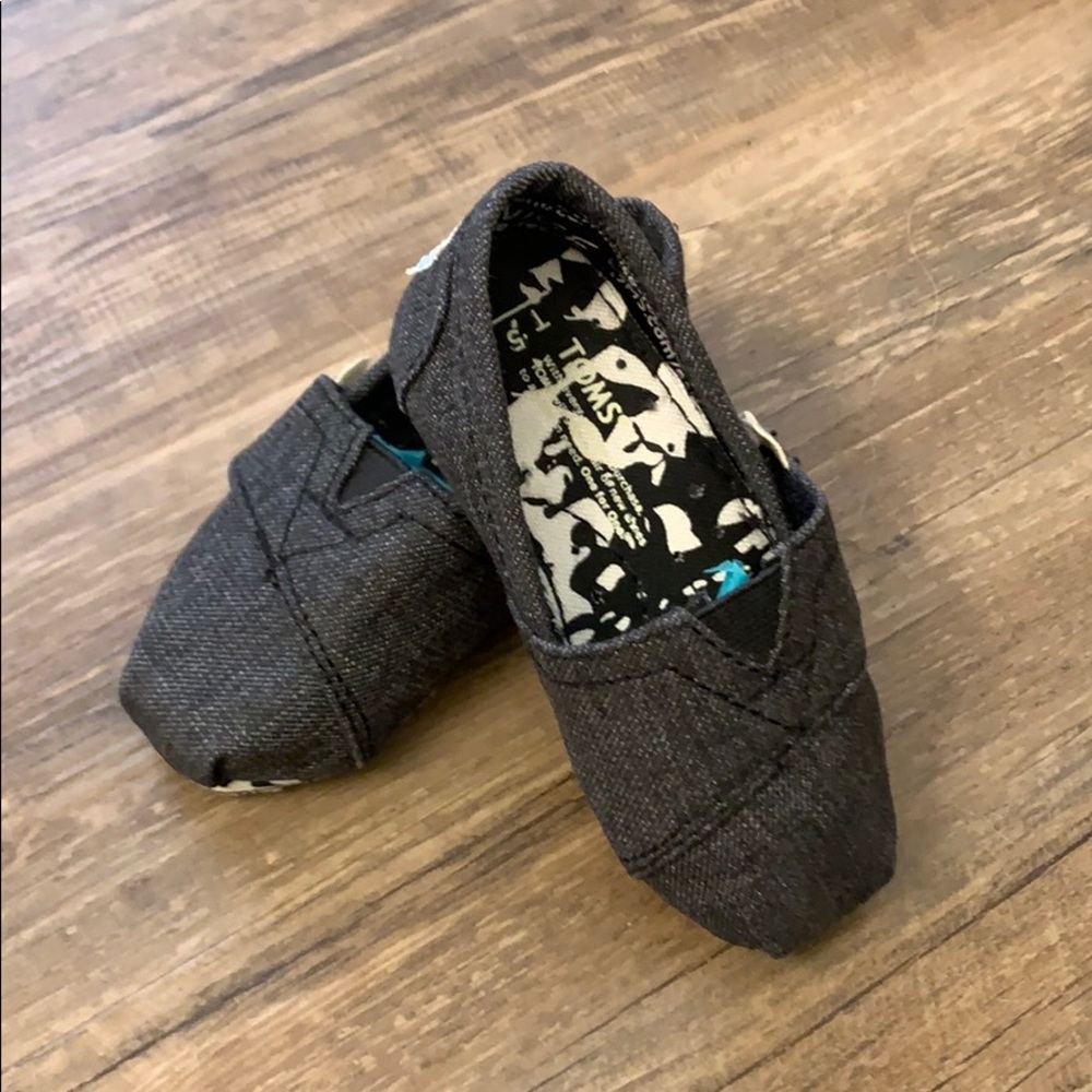 Toms Toddler Dark Grey Velcrp6 Shoes